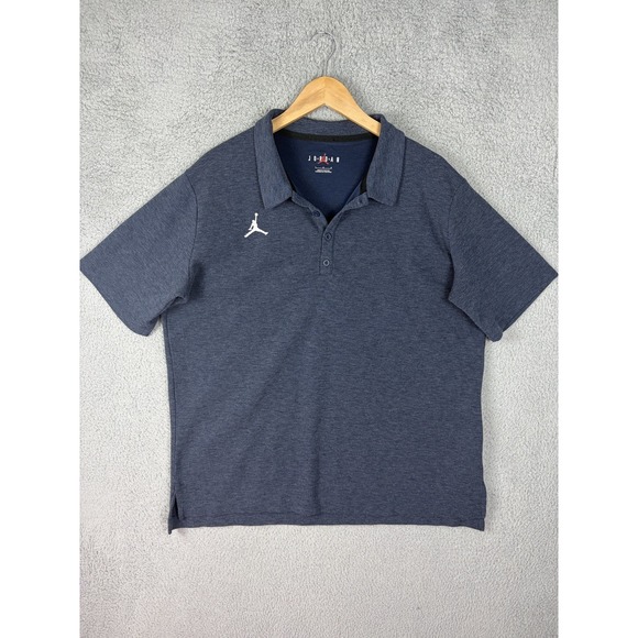 Jordan Other - Jordan Polo Shirt Mens Large Blue Solid Jumpman Logo Jersey Knit Casual Mens